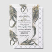 Invitations En Vélin Aquarelle Eucalyptus Feuille Mariage vert (Décalage (Invitation))