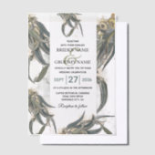 Invitations En Vélin Aquarelle Eucalyptus Feuille Mariage vert (Compenser)