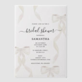 Invitations En Vélin Aquarelle fantaisie Blanc Bow Fête des mariées off (Recto)