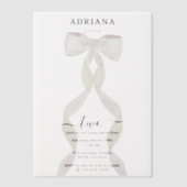 Invitations En Vélin Aquarelle fantaisie Bow blanc Formel Anniversaire (Recto)