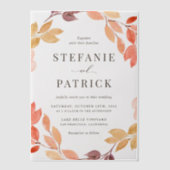 Invitations En Vélin Aquarelle Feuillage d'automne Mariage de automne d (Recto)