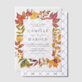 Invitations En Vélin Aquarelle Feuilles d'automne Mariage de automne de (Décalage (Invitation))