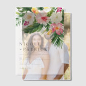 Invitations En Vélin Aquarelle Fleurs tropicales et Mariage de verdure (Décalage (Couple))