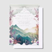 Invitations En Vélin Aquarelle Floral Spring Mountains Mariage (Compenser)