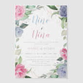 Invitations En Vélin Aquarelle Floral Verdure Espagnol Genre Reveal (Recto)