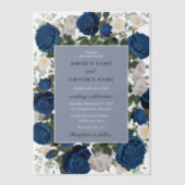 Invitations En Vélin Aquarelle Florale Bleue Moderne Mariage élégant (Recto)