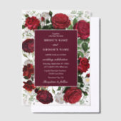 Invitations En Vélin Aquarelle florale bourguignonne moderne Mariage él (Compenser)