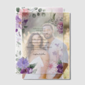 Invitations En Vélin Aquarelle florale Mariage de lavande lilas (Décalage (Couple))