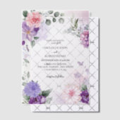 Invitations En Vélin Aquarelle florale Mariage de lavande lilas (Décalage (Invitation))