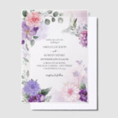 Invitations En Vélin Aquarelle florale Mariage de lavande lilas (Compenser)