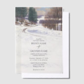 Invitations En Vélin Aquarelle Hiver Mariage paysage neige (Compenser)