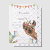 Invitations En Vélin Aquarelle Llama Anniversaire (Décalage (Invitation))