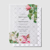 Invitations En Vélin Aquarelle Magnolia Fleurs Mariage (Décalage (Invitation))