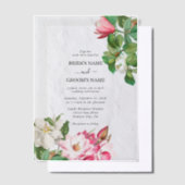 Invitations En Vélin Aquarelle Magnolia Fleurs Mariage (Compenser)