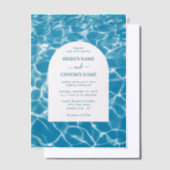 Invitations En Vélin Aquarelle moderne Blue Ocean Beach Mariage (Compenser)