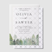 Invitations En Vélin Aquarelle neige Evergreens Mariage d'hiver (Décalage (Invitation))