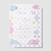 Invitations En Vélin Aquarelle Nuages & Étoiles Espagnol Genre Révélati (Décalage (Invitation))