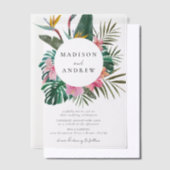 Invitations En Vélin Aquarelle Oiseau de Paradise Mariage de couronne (Compenser)