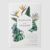 Invitations En Vélin Aquarelle Oiseau du Mariage Paradise (Recto)