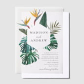 Invitations En Vélin Aquarelle Oiseau du Mariage Paradise (Compenser)