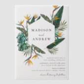 Invitations En Vélin Aquarelle Oiseau du Mariage Paradise (Recto)