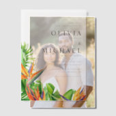 Invitations En Vélin Aquarelle Oiseaux du Paradis Mariage tropical (Décalage (Couple))