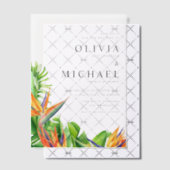 Invitations En Vélin Aquarelle Oiseaux du Paradis Mariage tropical (Décalage (Invitation))