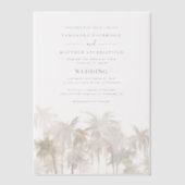 Invitations En Vélin Aquarelle Palm Trees Plage tropicale Mariage (Recto)