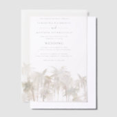 Invitations En Vélin Aquarelle Palm Trees Plage tropicale Mariage (Compenser)