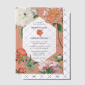 Invitations En Vélin Aquarelle Peach Pink Peonies Mariage (Décalage (Invitation))