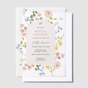 Invitations En Vélin Aquarelle romantique Fête des mariées florale
