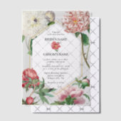 Invitations En Vélin Aquarelle rose blanc pivoines Mariage (Décalage (Invitation))