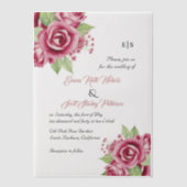Invitations En Vélin Aquarelle rose pâle fleurs roses florales (Recto)