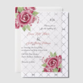 Invitations En Vélin Aquarelle rose pâle fleurs roses florales (Décalage (Invitation))