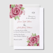 Invitations En Vélin Aquarelle rose pâle fleurs roses florales (Compenser)