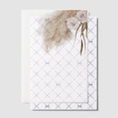 Invitations En Vélin Aquarelle rose pâle rose pampas (Décalage (Invitation))