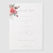 Invitations En Vélin Aquarelle rose roses et calligraphie Enregistrer l (Recto)