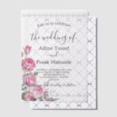 Invitations En Vélin Aquarelle Rose Vellum Overlay (Décalage (Invitation))