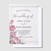 Invitations En Vélin Aquarelle Rose Vellum Overlay (Compenser)