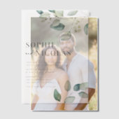 Invitations En Vélin Aquarelle Sage vert Eucalyptus Mariage (Décalage (Couple))