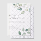 Invitations En Vélin Aquarelle Sage vert Eucalyptus Mariage (Décalage (Invitation))