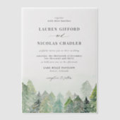 Invitations En Vélin Aquarelle Snowy Woodland Mariage d'hiver (Recto)