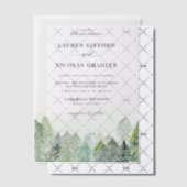 Invitations En Vélin Aquarelle Snowy Woodland Mariage d'hiver (Décalage (Invitation))