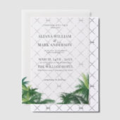 Invitations En Vélin Aquarelle tropicale Palmiers Boho Mariage (Décalage (Invitation))