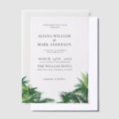 Invitations En Vélin Aquarelle tropicale Palmiers Boho Mariage (Compenser)