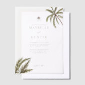 Invitations En Vélin Aquarelle tropicale Palmiers Boho Mariage (Compenser)