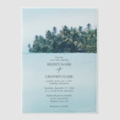 Invitations En Vélin Aquarelle tropicale Palms & Mariage de plage (Recto)