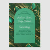 Invitations En Vélin Arc Art déco Mariage vert émeraude foncé (Recto)