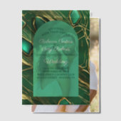 Invitations En Vélin Arc Art déco Mariage vert émeraude foncé (Décalage (Couple))