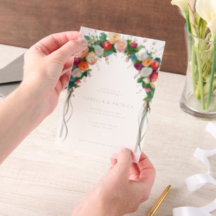 Invitations En Vélin Arc floral pastel romantique